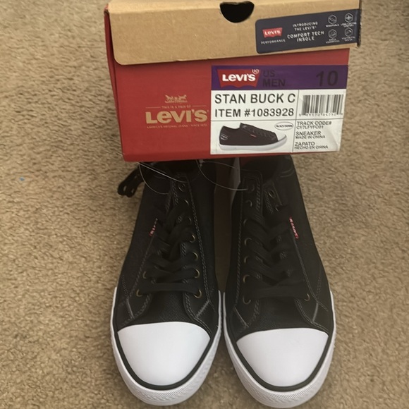 Levi’s stand buck c shoes size 10 black denim brand new - Picture 3 of 3